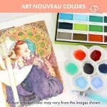 Zig Kuretake Pearlescent Watercolor Jewel Box - 12 Shimmering Metallic Colors for Stunning Effects on Light and Dark Paper, Professional-Quality for Artists - Image 3