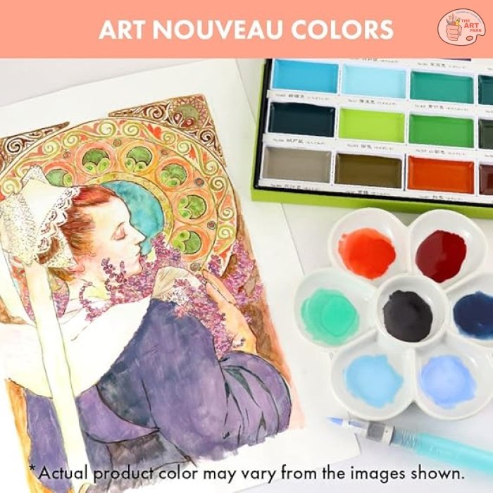 Zig Kuretake Pearlescent Watercolor Jewel Box - 12 Shimmering Metallic Colors for Stunning Effects on Light and Dark Paper, Professional-Quality for Artists - Image 3