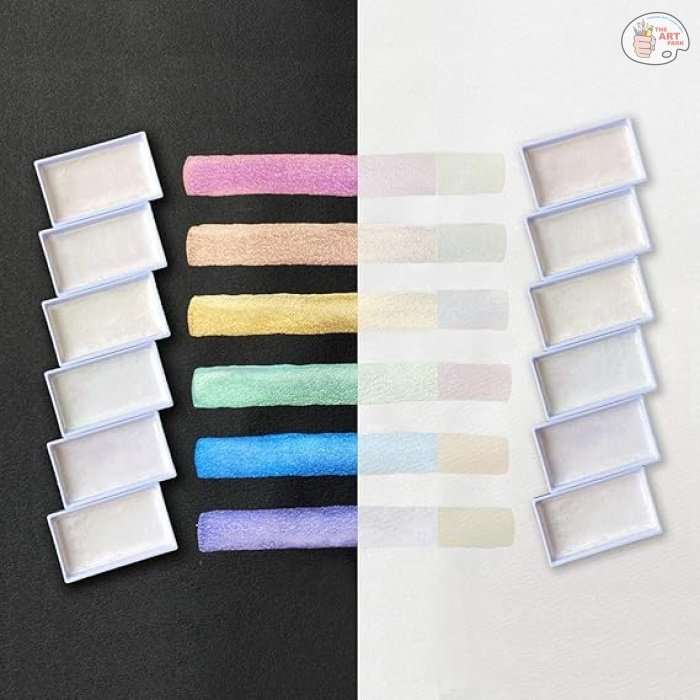KURETAKE GANSAI TAMBI WATERCOLOUR OPAL COLOURS SET OF 6 MADE IN JAPAN - Image 2