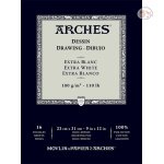 ARCHES VELIN RIVES EXTRA WHITE COLD PRESSED PAD - 16SHEETS - 4 CUT EDGES