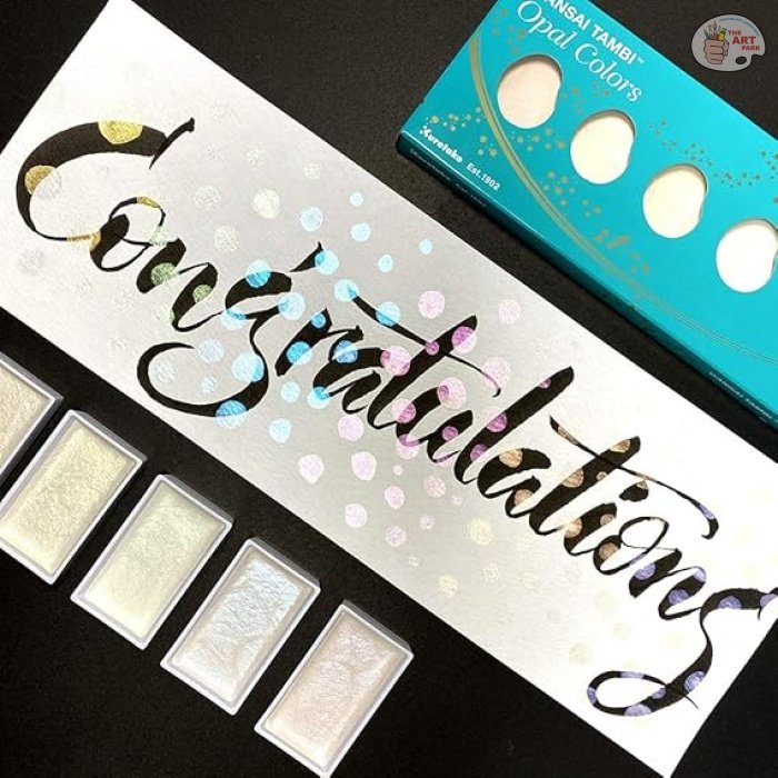 KURETAKE GANSAI TAMBI WATERCOLOUR OPAL COLOURS SET OF 6 MADE IN JAPAN - Image 3