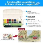 kuretake gansai TAMBI PORTABLE watercolor PALETTE SET OF 14 COLOUR - Image 11