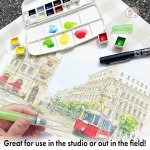 kuretake gansai TAMBI PORTABLE watercolor PALETTE SET OF 14 COLOUR - Image 13