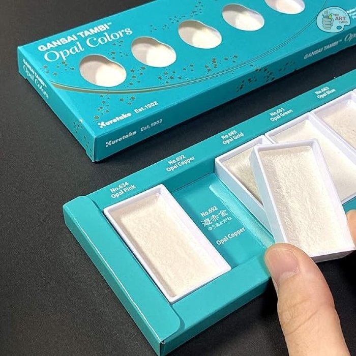 KURETAKE GANSAI TAMBI WATERCOLOUR OPAL COLOURS SET OF 6 MADE IN JAPAN - Image 4