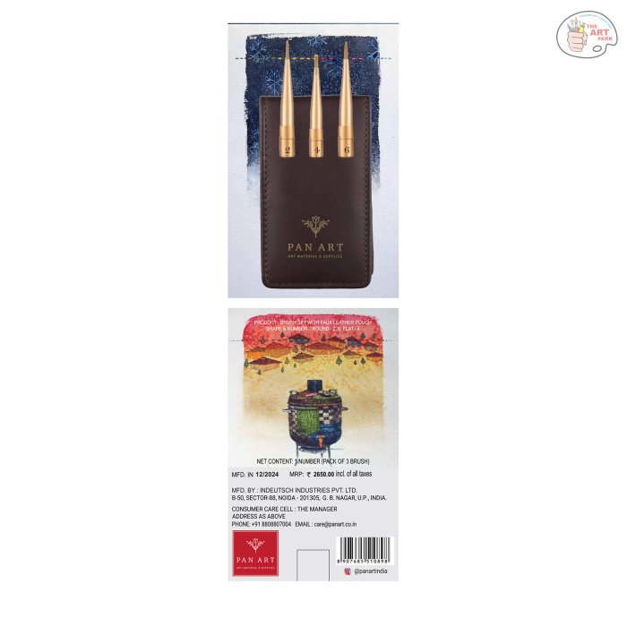 PAN ART 1112 & 1132 D’Tour Travel Round & Flat Brushes - Image 3