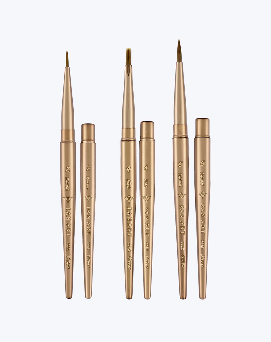 d-tour PAN ART 1112 & 1132 D’Tour Travel Round & Flat Brushes - Image 1