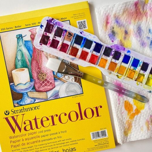 product-page-images-2-8009fdd2-8a95b263 STRATHMORE 300 SERIES WATERCOLOUR PAD 18X24 WIRO 12 SHEETS 300GSM 45.72X60.96CM - Image 1