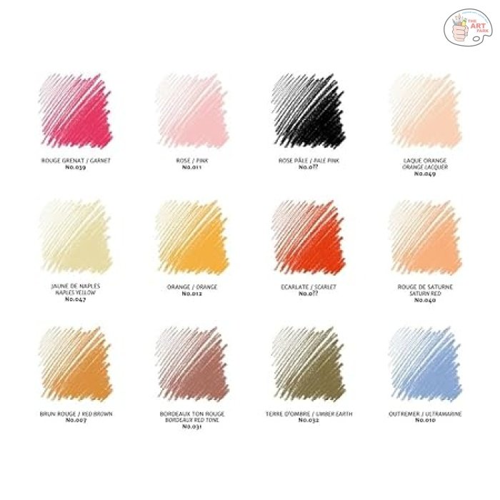 Conte A Paris Colored Crayons Set - 12 Assorted Portrait Colors - Plastic box - Image 4