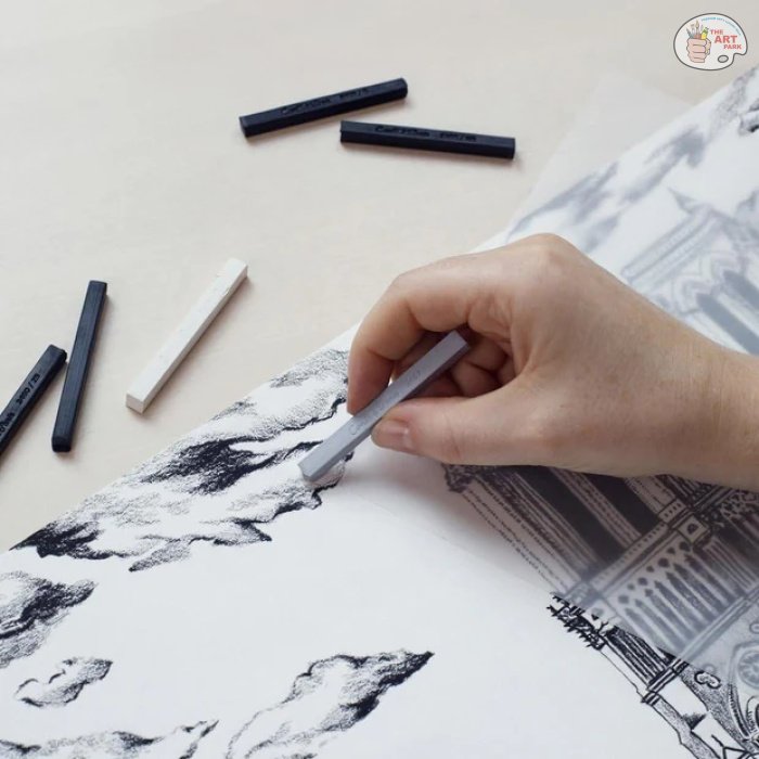 Conté à Paris 12 Count B Sketching Crayons Set, Black - Plastic box - Image 3