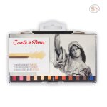 Conté à Paris Colour Carres Crayons set of 12 - Portrait - Plastic box with hook