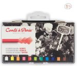 Conté à Paris Carre Colour Crayons set of 12 - Assorted - Plastic box with hook