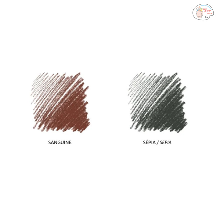 Conte a' Paris Sketching Pencils - Blister Pack of 2 - Sanguine + Sepia (50109) - Image 2
