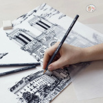 Conte a' Paris Sketching Pencils - Blister Pack of 2 - Graphite Lead - HB & 2B CAP50110) - Image 2
