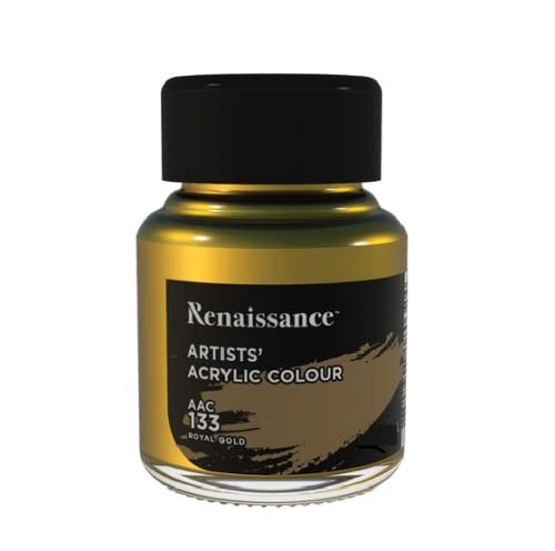 31AobnB96TL RENAISSANCE Artists Acrylic Colour 60ml Glass Bottle (Royal Gold) - Image 1