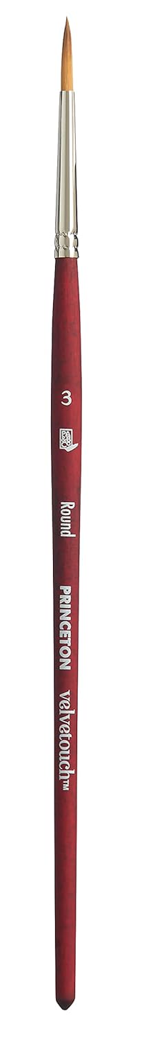 41kACFj6R+S._SL1500_ Princeton Velvetouch Short Handle Round Paintbrush | Synthetic Blend for Quality Performance | Ideal for Acrylics, Watercolours & Oil Paints | Maximum Colour Holding Capacity - Image 1