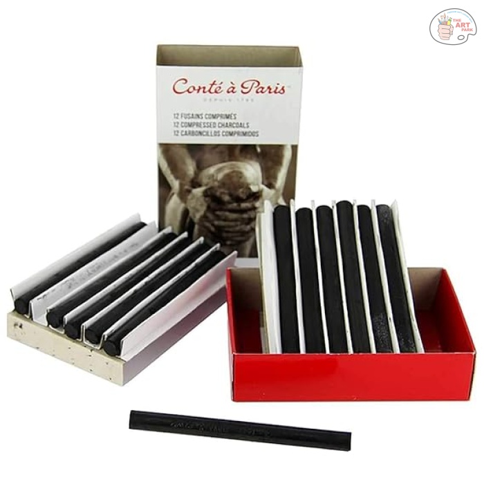 conte a paris box of 12 assorted compressed charcoal box natural charcoals (500364) - Image 2