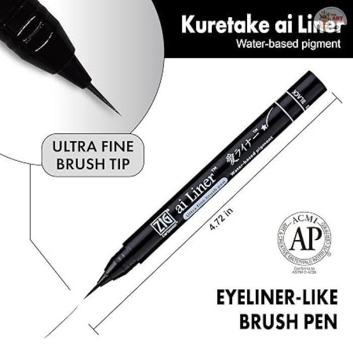 Zig Cartoonist ai Liner, Ultra fine Brush tip pen, Black COLOUR Ink Perfect for Delicate Expressions in Illustration, Manga, lettering, 1PSC MADE IN JAPAN - Image 3