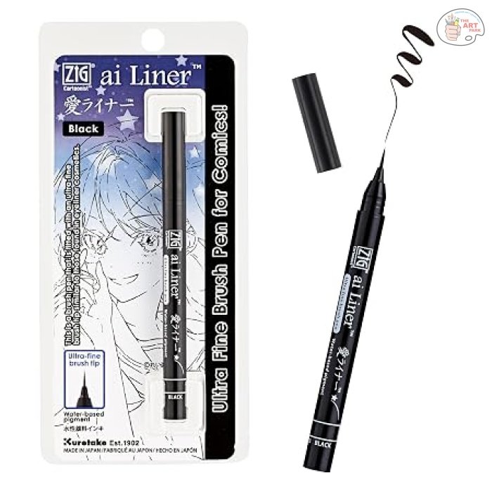Zig Cartoonist ai Liner, Ultra fine Brush tip pen, Black COLOUR Ink Perfect for Delicate Expressions in Illustration, Manga, lettering, 1PSC MADE IN JAPAN - Image 6