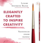 Princeton Velvetouch Short Handle Round Paintbrush | Synthetic Blend for Quality Performance | Ideal for Acrylics, Watercolours & Oil Paints | Maximum Colour Holding Capacity - Image 5