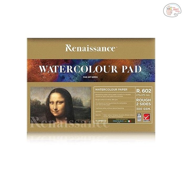 Renaissance Watercolor Paper Pad R-602 (SIZE:275 x 375 mm A-3) textured watercolour paper from Fabriano Italy 10 Sheets 300 GSM for Art Painting,Drawing,Water Colour paper Perfect for Artist - Image 2