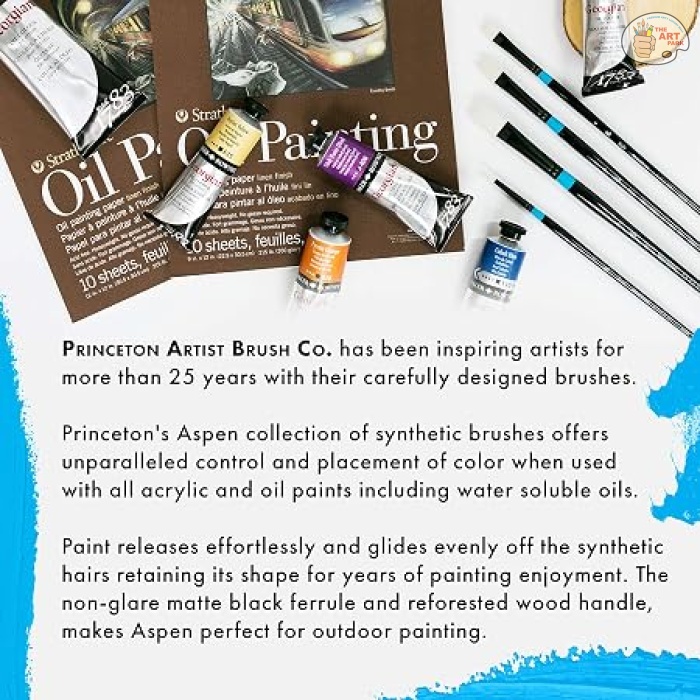 PRINCETON ASPEN SYNTHETIC LONG HANDLE BRUSHES | Precise Brush for Fine Detail | Maximum Colour Holding Capacity | Even & Consistent Flow - Image 16