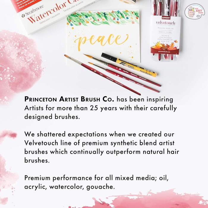Princeton Velvetouch Short Handle Round Paintbrush | Synthetic Blend for Quality Performance | Ideal for Acrylics, Watercolours & Oil Paints | Maximum Colour Holding Capacity - Image 6