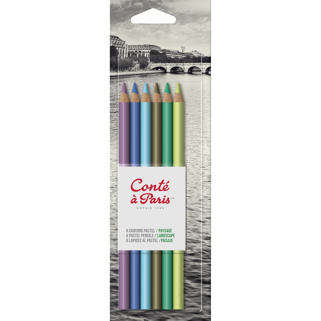 AAAAA conte a paris pastel pencil x 6 landscape 50113 - Image 1