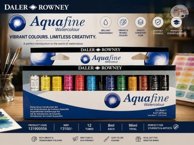 Daler Rowney Aquafine Watercolour Set 12 X 8ml Tube - Image 2