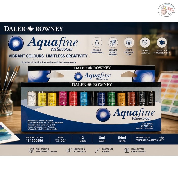 Daler Rowney Aquafine Watercolour Set 12 X 8ml Tube - Image 2