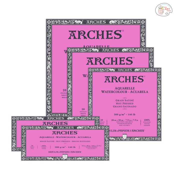 ARCHES Watercolour Hot pressed Block WHNA 300G 23 x 31 20Sheet - Image 2