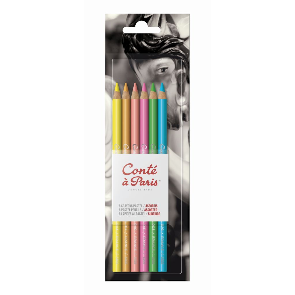 CAP50114 conte a paris pastel pencil x 6 BRIGHT HUES 502114 - Image 1