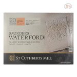 Saunders Waterford St Cuthberts Mill HP+ Blocks White 300 gsm 360x260mm 14" x 10" IN 20 Sheets 45930001011D