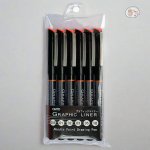 Ohto Graphic Liner Needle Point Fine Liner Set of 6