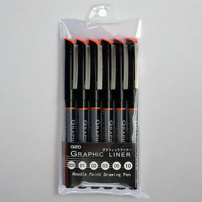 STA13222_2002__15068.1675888335_700x700 Ohto Graphic Liner Needle Point Fine Liner Set of 6 - Image 1