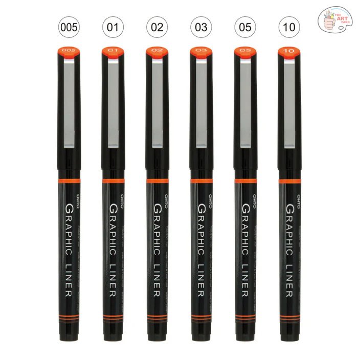 Ohto Graphic Liner Needle Point Fine Liner Set of 6 - Image 3