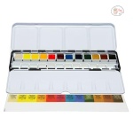 DANIEL SMITH WATERCOLOUR SET 12 HALF PAN SET WITH BONUS EMPTY PANS - Image 2