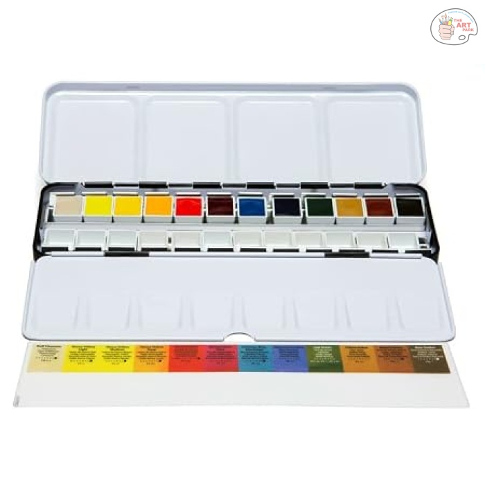 DANIEL SMITH WATERCOLOUR SET 12 HALF PAN SET WITH BONUS EMPTY PANS - Image 2