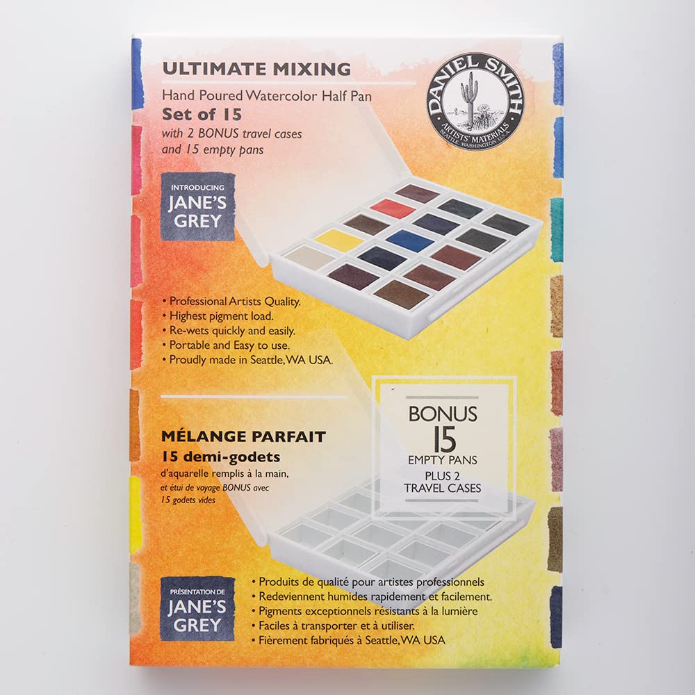 61zdLJoXFqL._SL1000_ DANIEL SMITH WATERCOLOUR ULTIMATE MIXING HALF PANS - Image 1