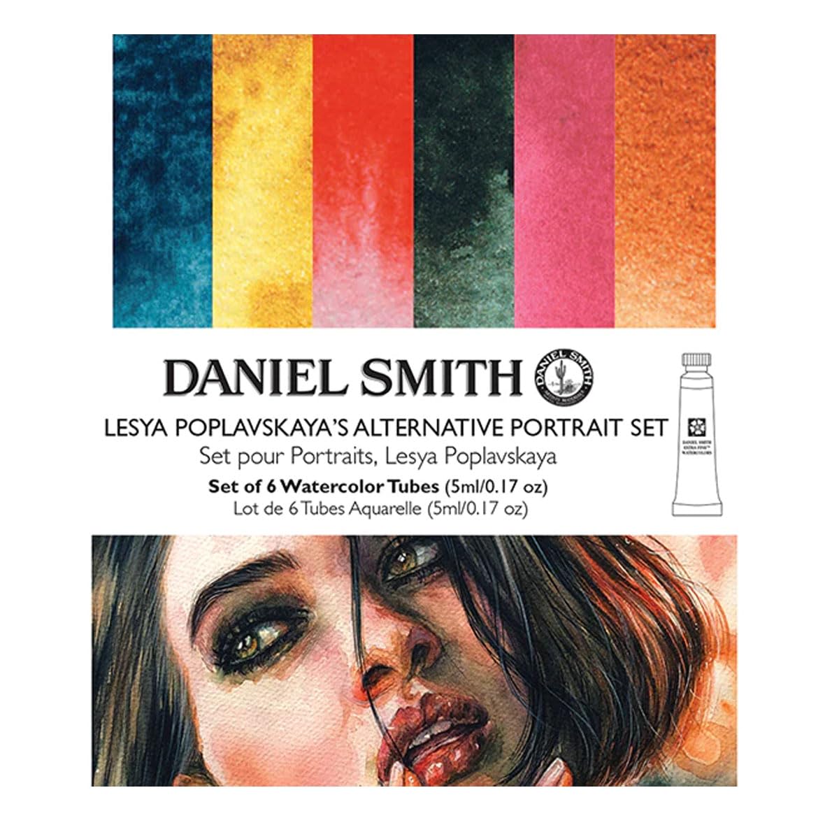 71ABSYDjEAL._SL1200_ DANIEL SMITH Lesya Poplavskaya’s Alternative Portrait Set watercolors (6 tube) - Image 1