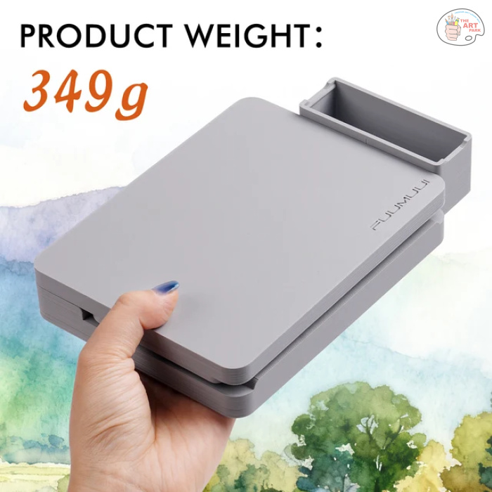 Fuumuui Portable Empty Watercolor Palette Set with 24 Half-Pans, Dual Buckets, Travel Brush, Carrying Bag & Paper Clip – Ideal for Outdoor and Studio Painting - Image 5