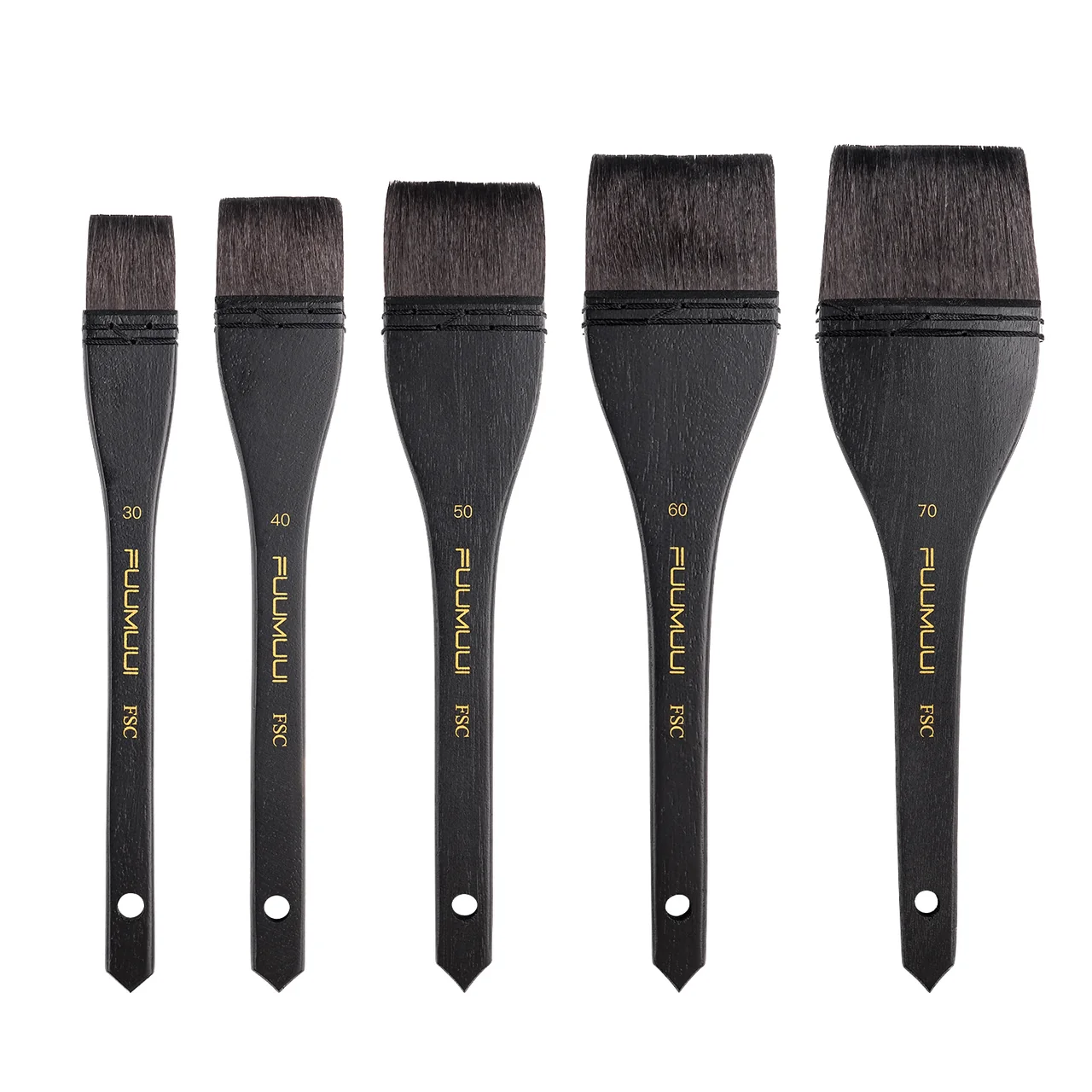 1_05e07d36-4fb7-4139-ac5d-d19a54e47897 Fuumuui 5pcs Blue Hake Brushes Flat Watercolor Brushes - Image 1