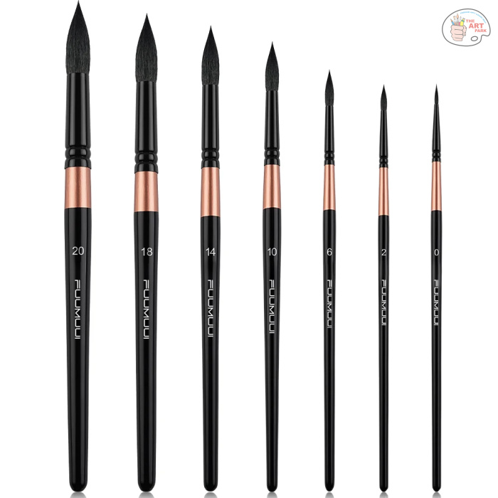 Fuumuui 7pcs Professional Watercolor Brushes - Image 3