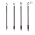 Fuumuui Calligraphy Brushes – Set of 4 with Hand-Polished Rosewood and Durable Flat-End Hanging Design