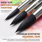 Fuumuui 10pcs Soft Synthetic Squirrel Hair Watercolor Brush Set With Flats Oval Wash - Image 4