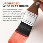 Fuumuui 10pcs Soft Synthetic Squirrel Hair Watercolor Brush Set With Flats Oval Wash - Image 5