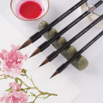 Fuumuui Calligraphy Brushes – Set of 4 with Hand-Polished Rosewood and Durable Flat-End Hanging Design - Image 5