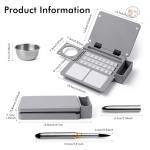 Fuumuui Portable Empty Watercolor Palette Set with 24 Half-Pans, Dual Buckets, Travel Brush, Carrying Bag & Paper Clip – Ideal for Outdoor and Studio Painting