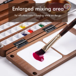 Fuumuui Portable Empty 24-Well Watercolor Palette Set | Includes Travel Brush & Multi-Use Straps, Perfect for Outdoor Painting - Image 4