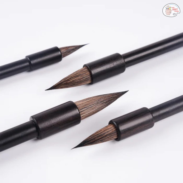Fuumuui Calligraphy Brushes – Set of 4 with Hand-Polished Rosewood and Durable Flat-End Hanging Design - Image 6