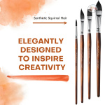 Fuumuui 10pcs Soft Synthetic Squirrel Hair Watercolor Brush Set With Flats Oval Wash - Image 8